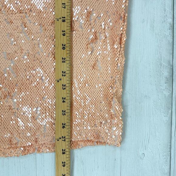 Eloquii Sequin Straight Pencil Skirt Plus Size 20 Peach Elastic Waist Party NEW - Picture 10 of 11